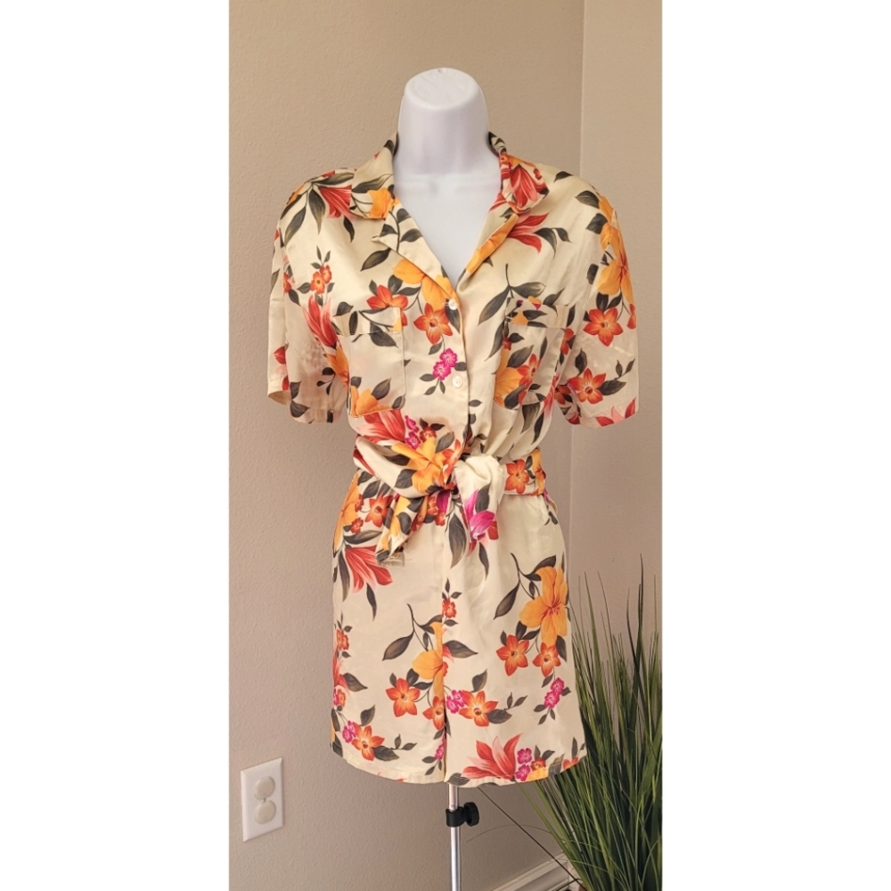 🌺VINTAGE Victoria's Secret 1990's Tropical Floral Silk Sleepwear